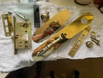 Baldwin 6321 Brass Double Entry Door Lock Handles Set Value $850-$1000. Fixed Price $295.00.