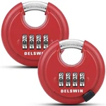 Delswin Outdoor Combination Padlock - Digit Shackle Diameter: 25/64", Red. Fixed Price $34.52.