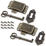 Kyuionty 2 Sets Skeleton Key Lock Decorative Antique Bronze Cabinet Vintage L.... Fixed Price $15.99.