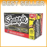 Pro Black Permanent Markers, Fine Point, 12 Pack. Fixed Price $36.89.