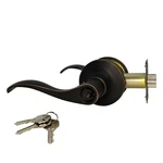 Lever Door Lock Keyed Cylinder Entry Oil Rubbed Bronze Wave Handle With 3 Keys. Fixed Price $26.38.