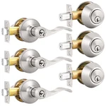 Probrico 3PACK Entry Door Handle Lock Set Wave Lever Keyed Alike Single Deadbolt. Fixed Price $87.99.