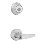 Kwikset Satin Chrome Delta Keyed Entry Lever Door Lock Deadbolt Combo Pack. Fixed Price $39.95.