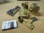 Defiant Single Cylinder Deadbolt Polished Brass 154-717. Fixed Price $14.99.