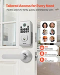 Keyless Entry Door Lock With Handle Set, Silver. Fixed Price $70.17.