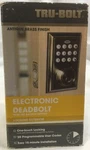 Tru-bolt Electronic Deadbolt W/led Backlit Keypad Antique Brass Finish New Lock. Fixed Price $29.99.