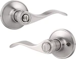 Gobrico Keyless Satin Nickel Bed Bath Privacy Wave Door Lever Handle Lock. Fixed Price $19.95.