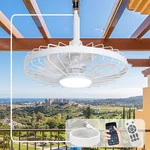 20" Outdoor Ceiling Fan With Light & Remote For Patio, Porch, Gazebo - White. Fixed Price $133.99.