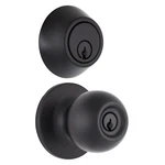 Brinks Commercial Keyed Entry Door Knob W/ Deadbolt Set, Matte Black Finish. Fixed Price $25.00.