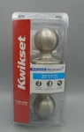 Door Knob Brushed Nickel Kwikset Entry Keyed Handle Bath Bed Model #93001-875. Fixed Price $14.99.
