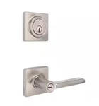 Defiant Tonebridge Single Cylinder Combo Pack With Square Rose Satin Nickel. Fixed Price $18.99.