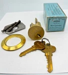 Segal, Rim Cylinder Model 7050, Cast Bronze, Satin Brass, Keyway. Fixed Price $29.95.