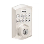 Kwikset Keypad Electronic Deadbolt Door Lock, Satin Silver, Keyed Cylinder. Fixed Price $69.99.