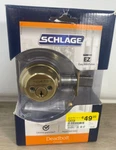 Schlage Bright Brass Double Cylinder Deadbolt Door Lock B62N V 505 605 New!. Fixed Price $17.95.