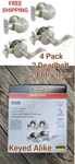 Defiant Keyed Alike Entry 2 Deadbolts Levers Set Naples Satin Nickel 4 Pieces. Fixed Price $38.99.