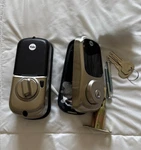 Yale Assure Deadbolt Lock With Touchscreen, Satin Nickel. Fixed Price $40.00.