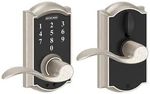 Schlage FE695-CAM-ACC Camelot Touch Entry Door Lever Set Nickel. Fixed Price $141.65.