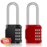 Zhege 2 Pack Long Shackle Combination Lock Blackandred. Fixed Price $20.00.