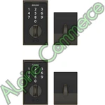 *2-PIECE* Schlage Keyless Touch Screen Deadbolt Century Aged Bronze BE375VCEN716. Fixed Price $259.99.