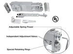 Crl 90 Degree No Hold Open Adjustable Spring Power Overhead Concealed Door Clos. Fixed Price $208.87.