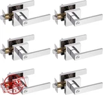 Gobrico 6PK Polished Chrome Privacy Door Lever Handle Lock Bed Bath Square. Fixed Price $159.99.