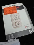 Open Box Kwikset Powerbolt Satin Nickel 10 Keypad Electronic Lock 992500002. Fixed Price $37.05.