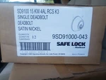 Kwikset SD9100 15 Rcal Rcs Single Cylinder Deadbolt With Safe Lock Satin Nickel. Fixed Price $5.00.