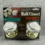 Ezset Hall Closet Porcelain Door Knob White Gold Tone Non-locking Nos. Fixed Price $39.00.