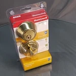 Honeywell 8111009 Single Cylinder Deadbolt, Polished Brass. Fixed Price $13.89.
