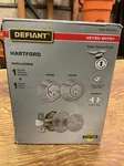 Defiant Hartford Satin Nickel Combo Pack With Double Cylinder Deadbolt. Fixed Price $14.99.