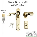 Ideal Deluxe Storm Door Lever Handle Set With Deadbolt - Surface Mount. Fixed Price $128.05.