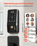 Vevor Keyless Entry Door Lock W/ Touchpad, Ic Card & Keyed Backup, Matte Black. Fixed Price $73.99.