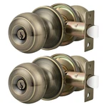 Probrico Entrance Door Knobs Keyed Alike Lockset Antique Brass Same. Fixed Price $25.73.