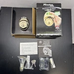 Master Lock Electronic Deadbolt Antique Brass DSKP0605D (no Batteries). Fixed Price $49.99.