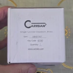Carrdan DB67767 Brass Keyed Single Cylinder Deadbolt Lock Set. Fixed Price $15.00.