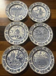 Vintage Wedgwood Yale University 1930 Plates 10 1/2" Blue England Set Of 6. Fixed Price $156.00.