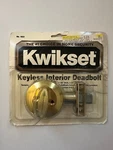 Kwikset Brass Keyless Interior 1" Deadbolt New #663. Fixed Price $15.00.