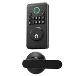 Uimoso Keyless Entry Door Lock With Handle Set, Electronic Deadbolt, Matte Black. Fixed Price $45.79.
