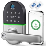 Smart Keypad Door Lock With Handle: Nice Digi Keyless Entry Black-sliver. Fixed Price $97.44.