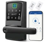 Nyboer Fingerprint Keypad Smart Door Lock W/ Handle Matte Black New Open Box!. Fixed Price $58.48.
