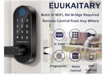 Euukaitary Fingerprint Door Keyless Entry Smart Locks With Handle. Fixed Price $80.00.