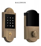 Baldwin 8235050 Touchstone Boulder Standalone Deadbolt, Satin Brass & Black. Fixed Price $450.00.
