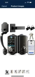 Veise Fingerprint Door Set, Keyless Entry Lock, Front Handle Black. Fixed Price $89.99.
