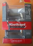 Kwikset Juno Satin Nickel Smartkey Door Knob Double-cylinder Deadbolt Combo Pack. Fixed Price $21.99.