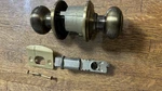 Tru-bolt Bed And Bath Locking Interior Complete Set, Antique Finish, W/o Key. Fixed Price $10.00.