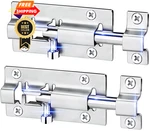 Fatloda 2 Pack Barrel Bolt Latch, 3 Inches Slide Lock, Silver -. Fixed Price $11.98.
