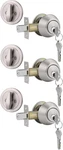 Gobrico 3 Satin Nickel Keyed Alike Single Deadbolts Door Pack,. Fixed Price $48.50.