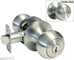 Storeroom Satin Nickel Entrance Entry Keyed Round Knob Door Lock Lever. Fixed Price $14.99.