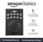 **in Hand** Amazon Basics Contemporary Electronic Keypad Deadbolt Door Lock. Fixed Price $32.49.
