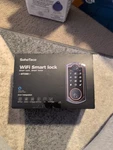 Sohoteco Keyless Entry Door Lock, Built-in Wifi Deadbolt, Smart Fingerprint. Fixed Price $75.00.